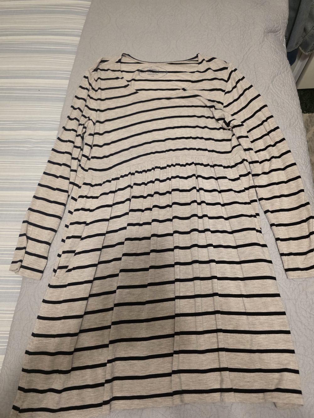 Soma Striped Lounge Dress— Beige & Black